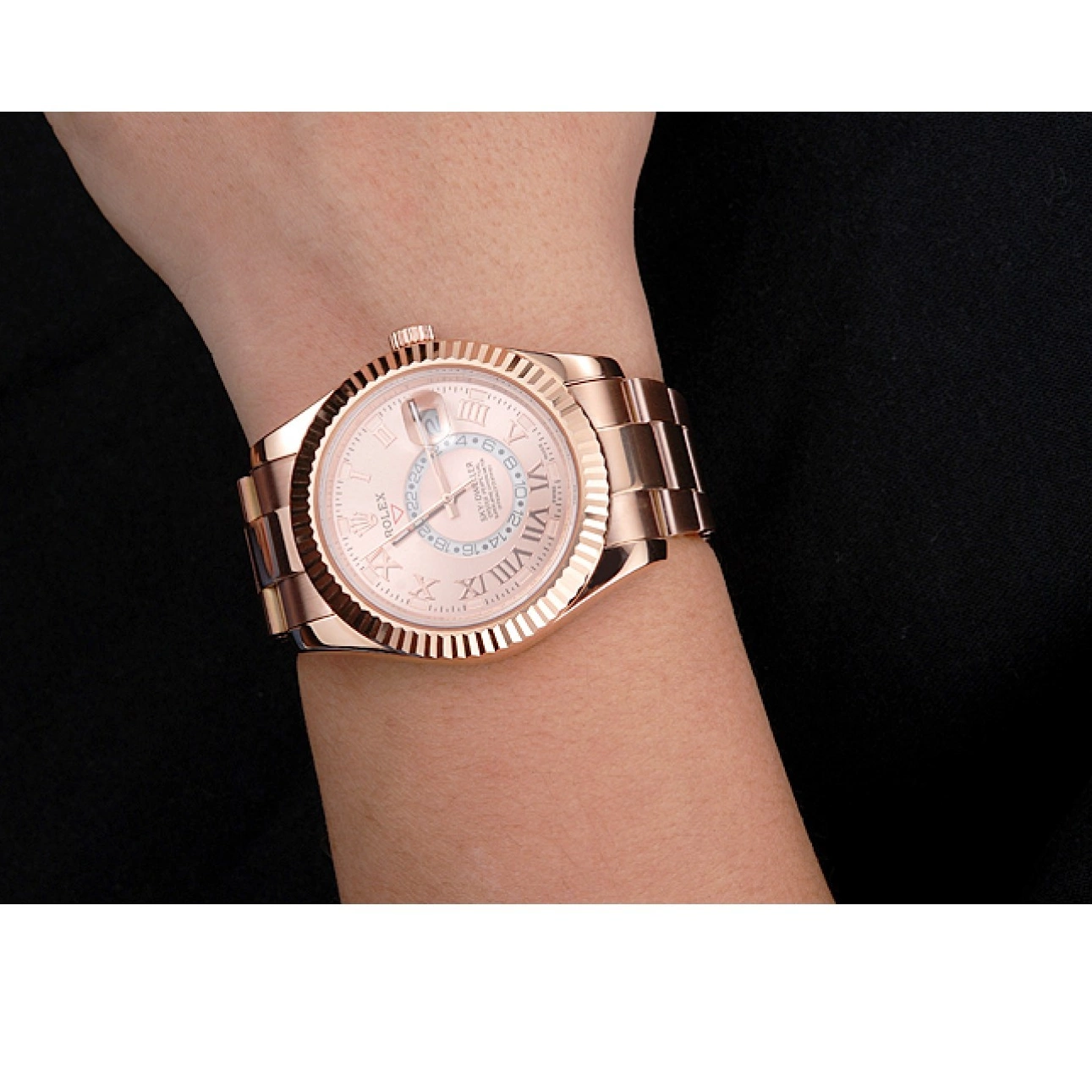 MiroTime 0824 Rolex Sky Dweller Rose Gold Dial Rose Gold Case And Bracelet